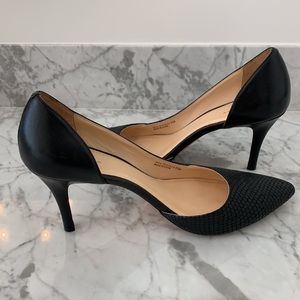 Cole Haan D'Orsay Heels Lizard Leather Shoes Black D41824 Women’s Size 9.5B